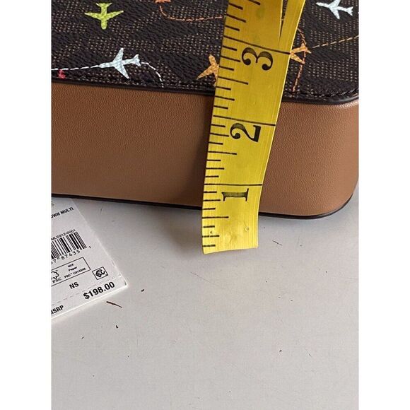 Michael Kors Jet Set Brown Akorn Multi East West Airplanes Crossbody Bag NEW - Picture 11 of 16